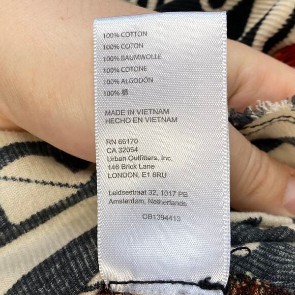 Urban Outfitters Tripped Up‎ Button Up Shirt Mushroom Frayed Hem Festival Large - Picture 12 of 12